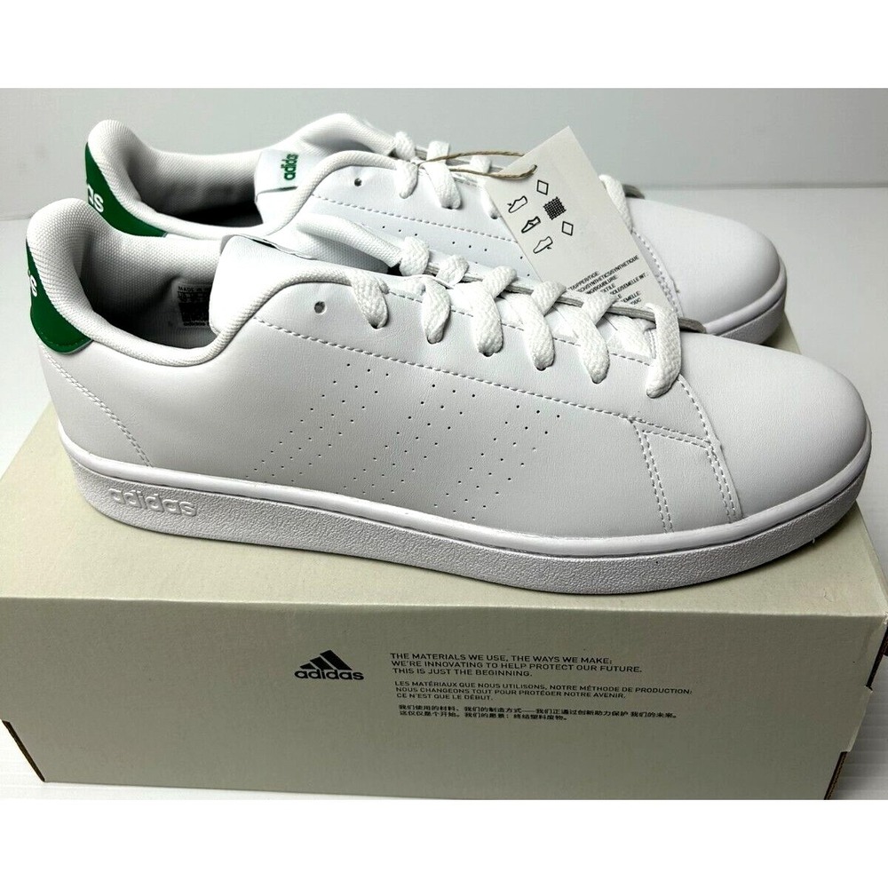 Adidas Advantage White Green Mens Size 10 Athletic Low Top Shoes GZ5300